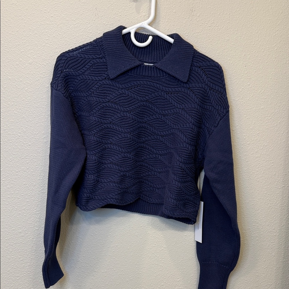 NWT Stitches & Stripes cropped sweater in periwinkle - small - $125 MSRP